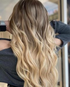 22 in blonde tape in hair extensions with custom color