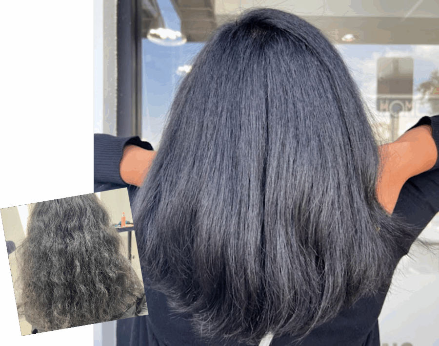 before after brazilian blowout at monaco salon