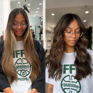 brunette highlights monaco salon