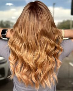 sunkissed copper blonde hair color tampa monaco salon
