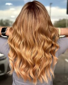 sunkissed copper blonde hair color tampa monaco salon